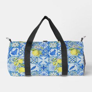 Blaue Fliesen Französisches Landhaus Zitronen Must Duffle Bag