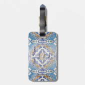 Blaue Fliesen Gepäckanhänger (Rückseite vertikal)