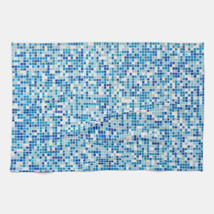 Blaue Fliesen Hintergrund Handtuch