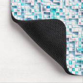 Blaue Fliesen in Rohform, Mosaikquadrat Mousepad (Ecke)
