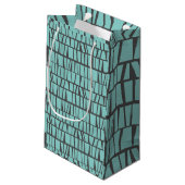 Blaue Fliesen Kleine Geschenktüte (Rückseite Schrägansicht)