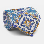 Blaue Fliesen Krawatte (Gerollt)