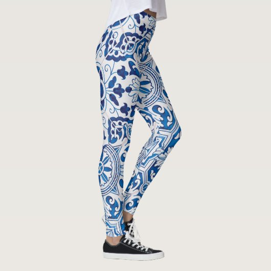 Blaue Fliesen Leggings (Rechts)