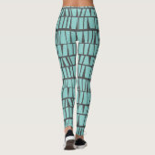 Blaue Fliesen Leggings (Rückseite)