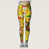 Blaue Fliesen Leggings (Vorderseite)