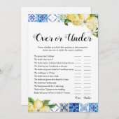 Blaue Fliesen Lemons über oder unter dem Brautpart Einladung (Vorne/Hinten)