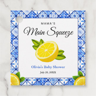 Blaue Fliesen-Limonen-Mama's Main Squeeze-Baby-Par Geschenkanhänger