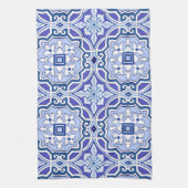 Blaue Fliesen, mediterrane Fliesen, Majolika    Geschirrtuch (Vertikal)