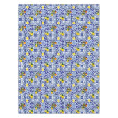 Blaue Fliesen, mediterrane Fliesen, Majolika  Tischdecke (Vorderseite)