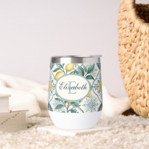 Blaue Fliesen-Monogramm French Country Zitronenmus