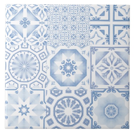 Blaue Fliesen, Mosaik, Majolika, Fliese (Vorderseite)