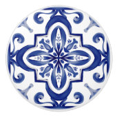 Blaue Fliesen, Mosaik, Majolika, Keramikknauf (Vorderseite)