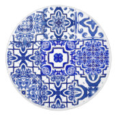 Blaue Fliesen, Mosaik, Majolika, Keramikknauf (Vorderseite)