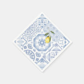 Blaue Fliesen, Mosaik, Majolika, Serviette (Ecke)