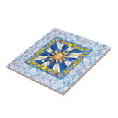 Blaue Fliesen, Mosaik, Majolika, Zitrone, Fliese (Seite)