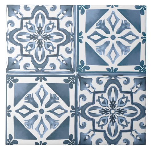 Blaue Fliesen, Mosaik, Majolika, Zitrone, Fliese (Vorderseite)