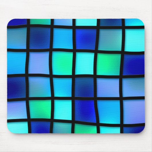 Blaue Fliesen Mousepad (Vorne)