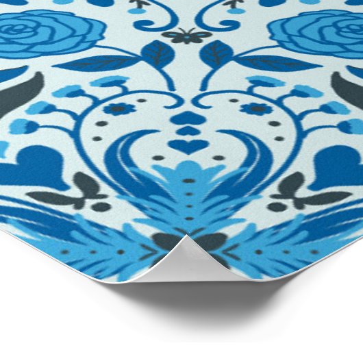 Blaue Fliesen Poster (Ecke)