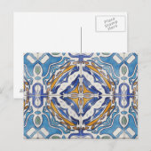 Blaue Fliesen Postkarte (Vorne/Hinten)