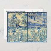 Blaue Fliesen Postkarte (Vorne/Hinten)