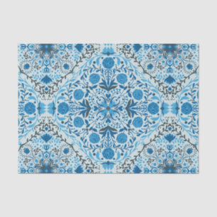 Blaue Fliesen Seidenpapier