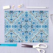 Blaue Fliesen Seidenpapier (Handwerk)