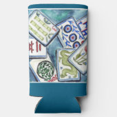 Blaue Fliesen Selters Dosenkühler (Rückseite)