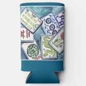 Blaue Fliesen Selters Dosenkühler (Vorderseite)