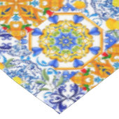 Blaue Fliesen, sizilianisch, majolica, Mosaikkunst Tischdecke (Schrägansicht)