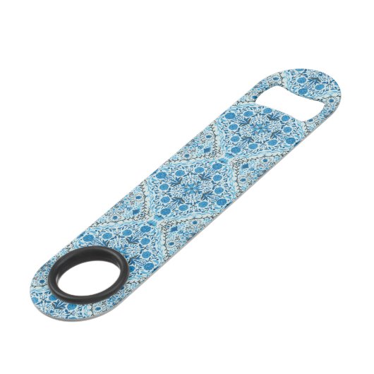 Blaue Fliesen Speed Flaschenöffner (Vorderseite Schrägansicht)
