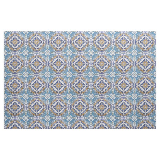 Blaue Fliesen Stoff (Fat Quarter (45,7 x 55,9 cm))