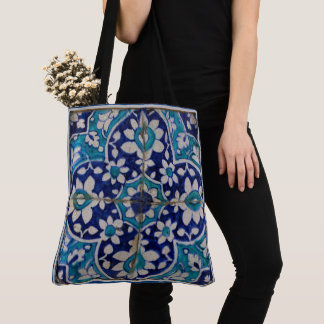 Blaue Fliesen Tasche