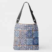 Blaue Fliesen Tasche oder Tasche für den Kreuzkörp (Vorderseite)
