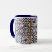 Blaue Fliesen Tasse (Vorderseite Links)