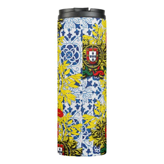 Blaue Fliesen Thermosbecher (Rückseite)