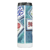 Blaue Fliesen Thermosbecher (Rückseite)