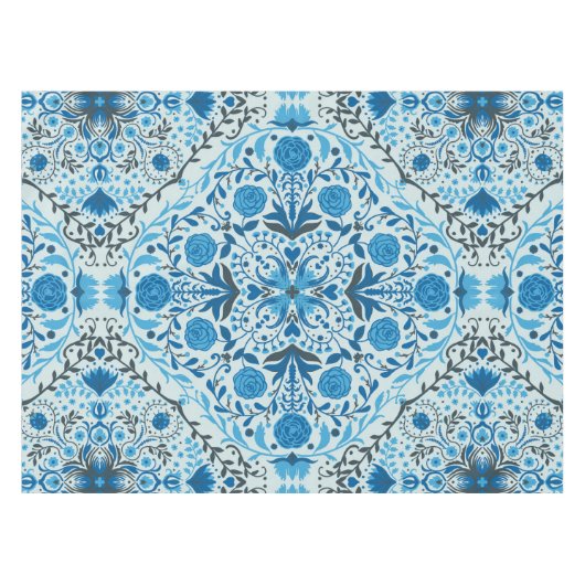 Blaue Fliesen Tischdecke (Vorderseite (Horizontal))