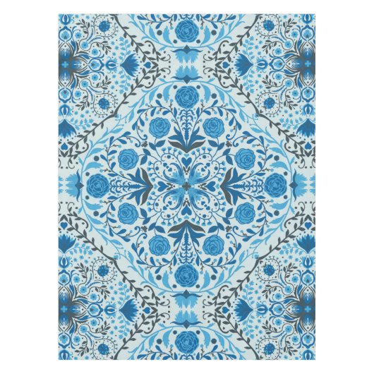 Blaue Fliesen Tischdecke (Vorderseite)