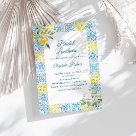 Blaue Fliesen und Lemons Bridal Brunch Einladung