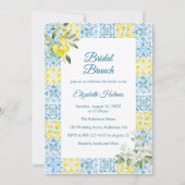 Blaue Fliesen und Lemons Bridal Brunch Einladung (Vorderseite)