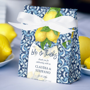 Blaue Fliesen und Zitrone Amalfi Italienische Hoch Geschenkschachtel