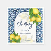 Blaue Fliesen und Zitrone Amalfi Positano Babydusc Serviette (Vorderseite)