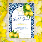 Blaue Fliesen und Zitrone Amalfi Positano Brautpar Einladung