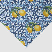 Blaue Fliesen und Zitronen Amalfi Positano themati Seidenpapier (Ausschnitt)