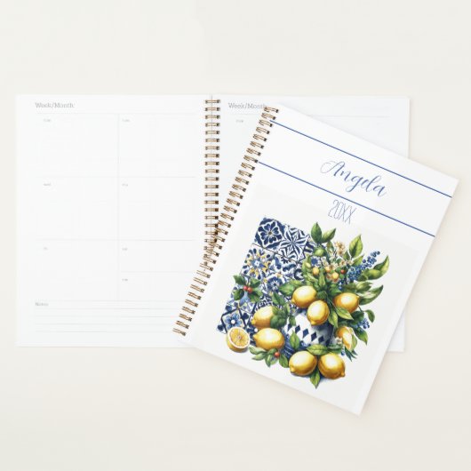 Blaue Fliesen und Zitronen | Ihr Name Planer (Anzeige)