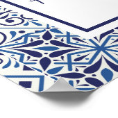 Blaue Fliesen Unplugged Zeremonie Poster (Ecke)