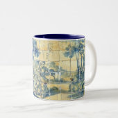 Blaue Fliesen (volles Bild) Zweifarbige Tasse (VorderseiteRechts)