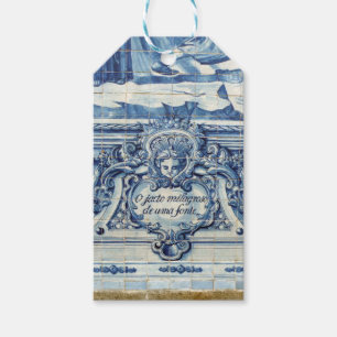 Blaue Fliesen von Portugal Geschenkanhänger