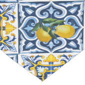 Blaue Fliesen Zitrone Amalfi Positano Mittelmeer Kurzer Tischläufer (Ecke)