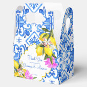 Blaue Fliesen Zitrone Bougainvillea Brauchtum Gesc Geschenkschachtel (Geöffnet)